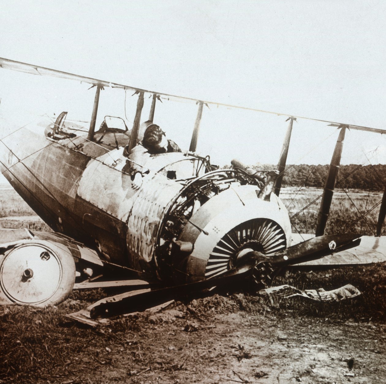 ダウンしたSalmson飛行機の死んだパイロット、c1914-c1918 作： 不明