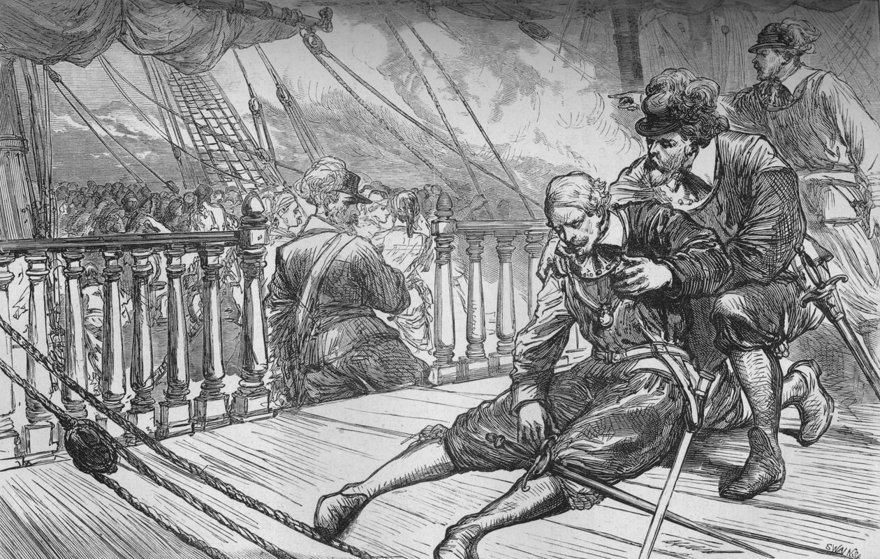 ヴァントロンプの死、1653年8月10日、c1880 作： 不明