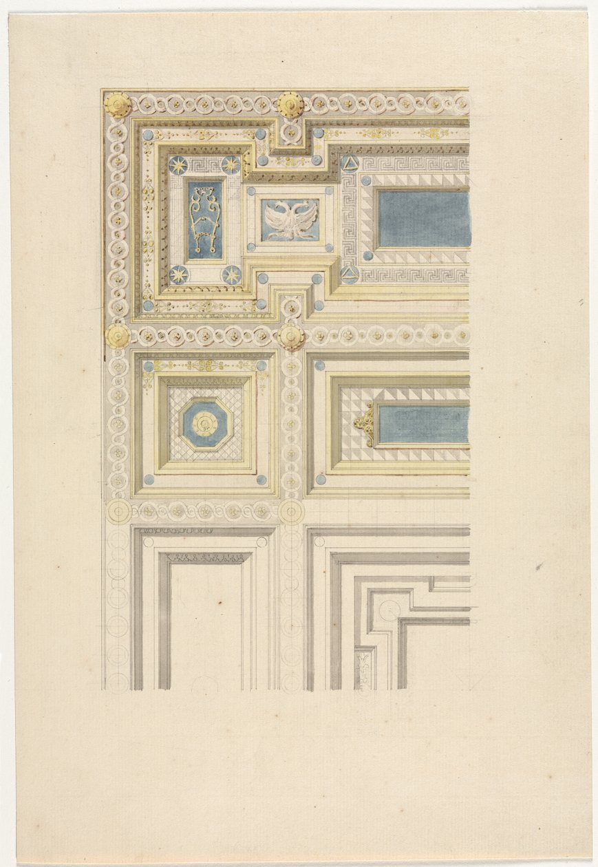 19世紀の装飾用天井のデザイン。 作： 不明
