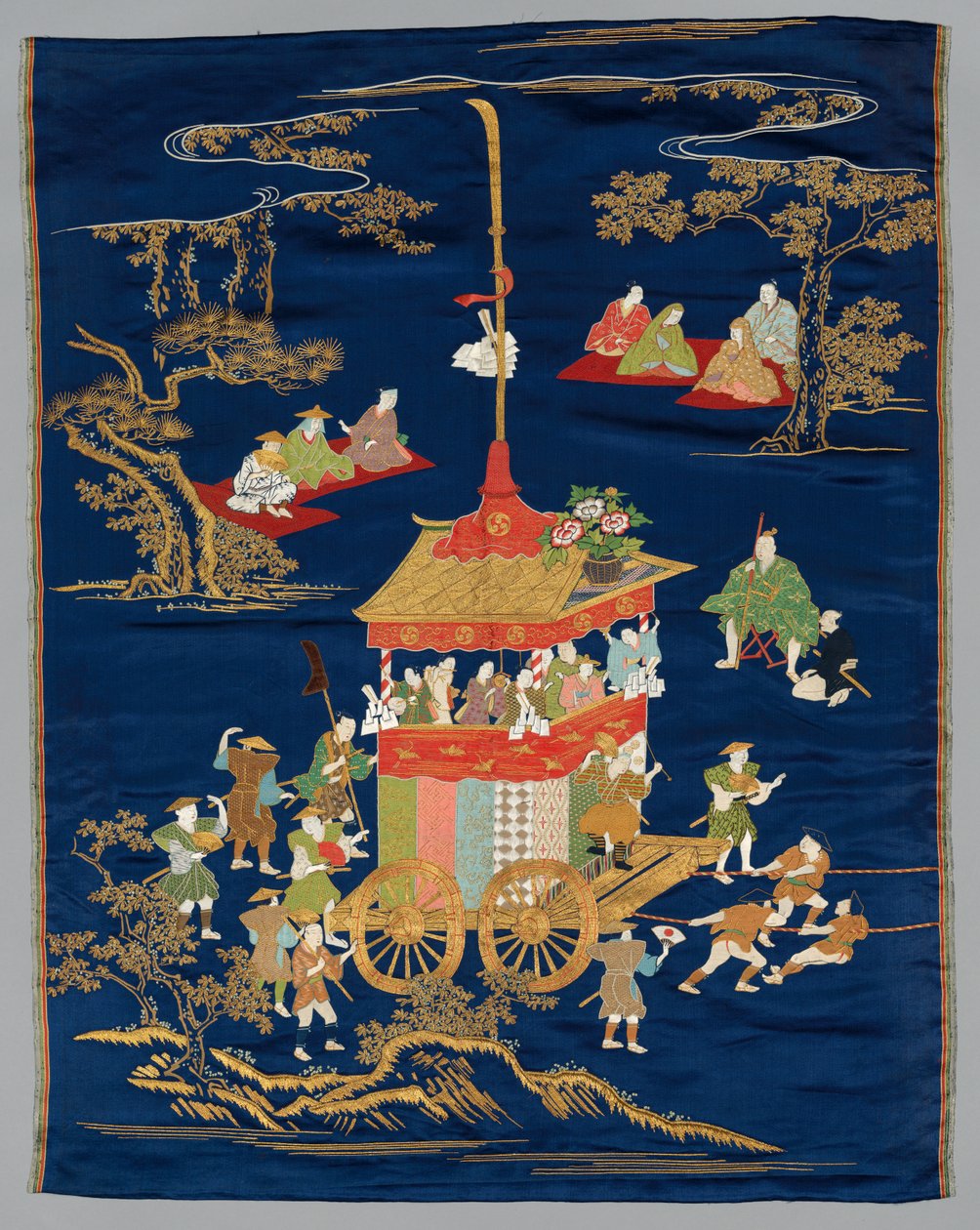 1800年代後半〜1900年代初頭に刺繍された福佐。 作： 不明