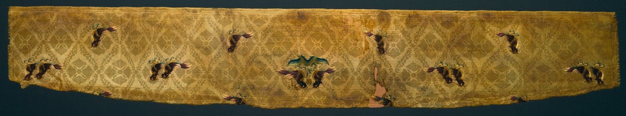 鳥の刺繍、700年代-800年代。 作： 不明