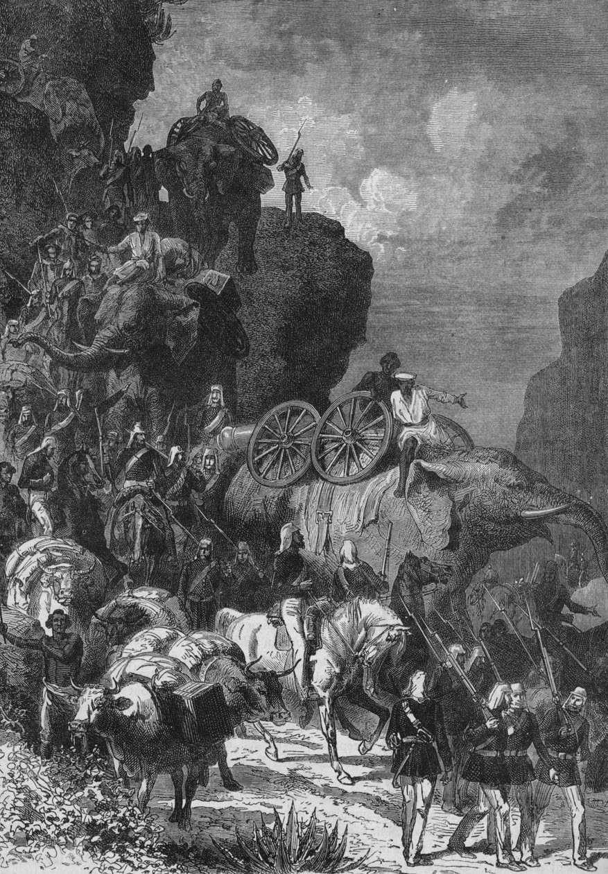 3月のアビシニアのイギリス軍、c1880 作： 不明