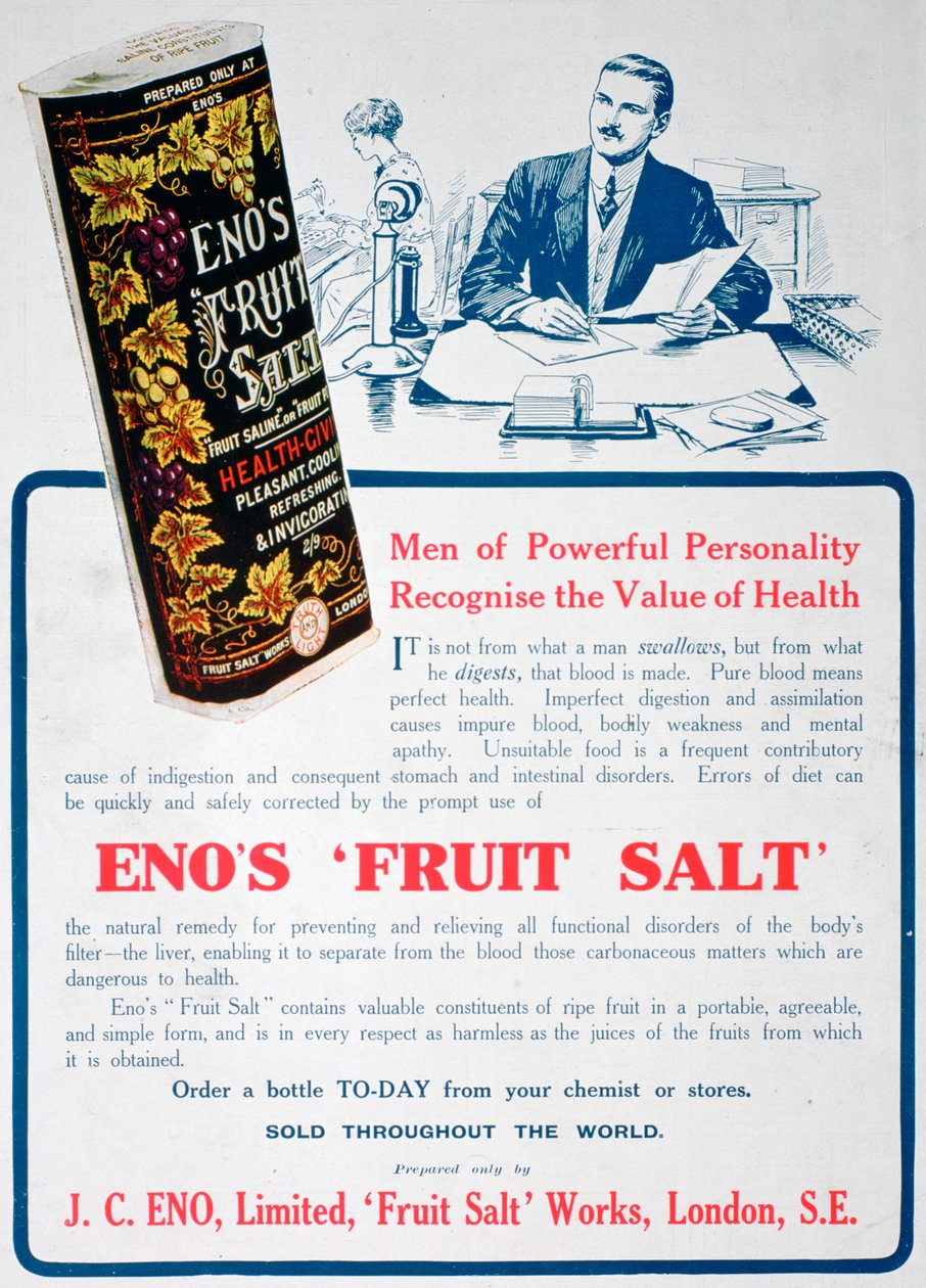 Enos Fruit Saltの広告、1915 作： 不明