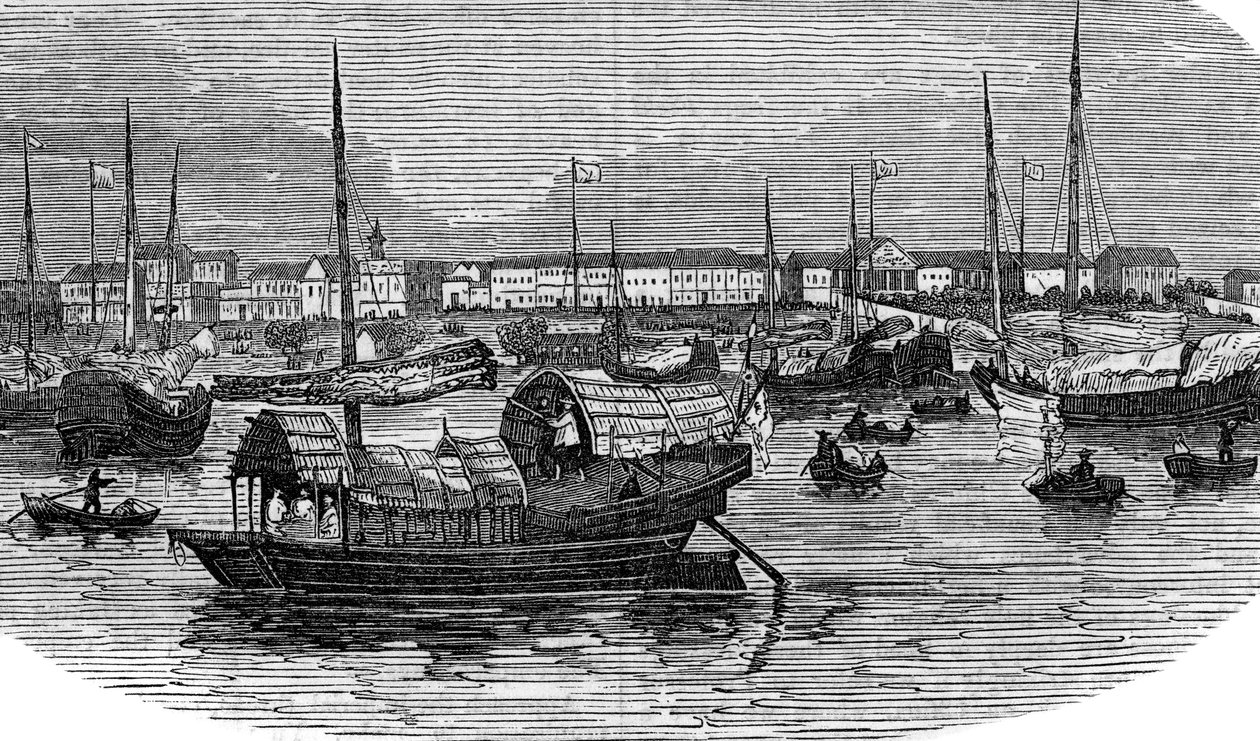 広州、中国のヨーロッパ工場、c1875 作： 不明