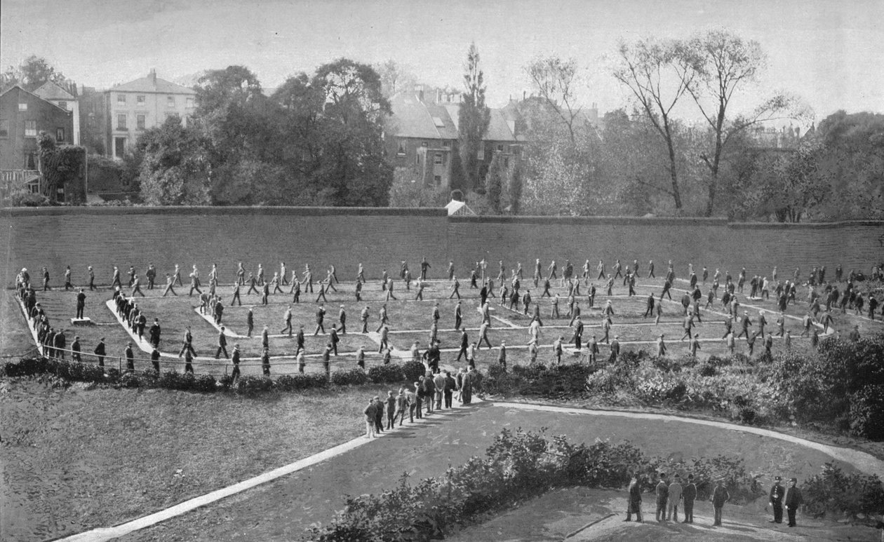 Holloway Prison、London、c1901 1901の運動場 作： 不明