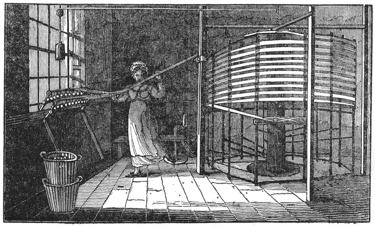 女性のシルクワーカー、スピタルフィールズ、ロンドン、1833 作： 不明
