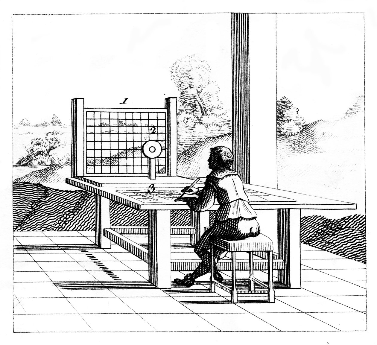 図練習透視図、1639 作： 不明
