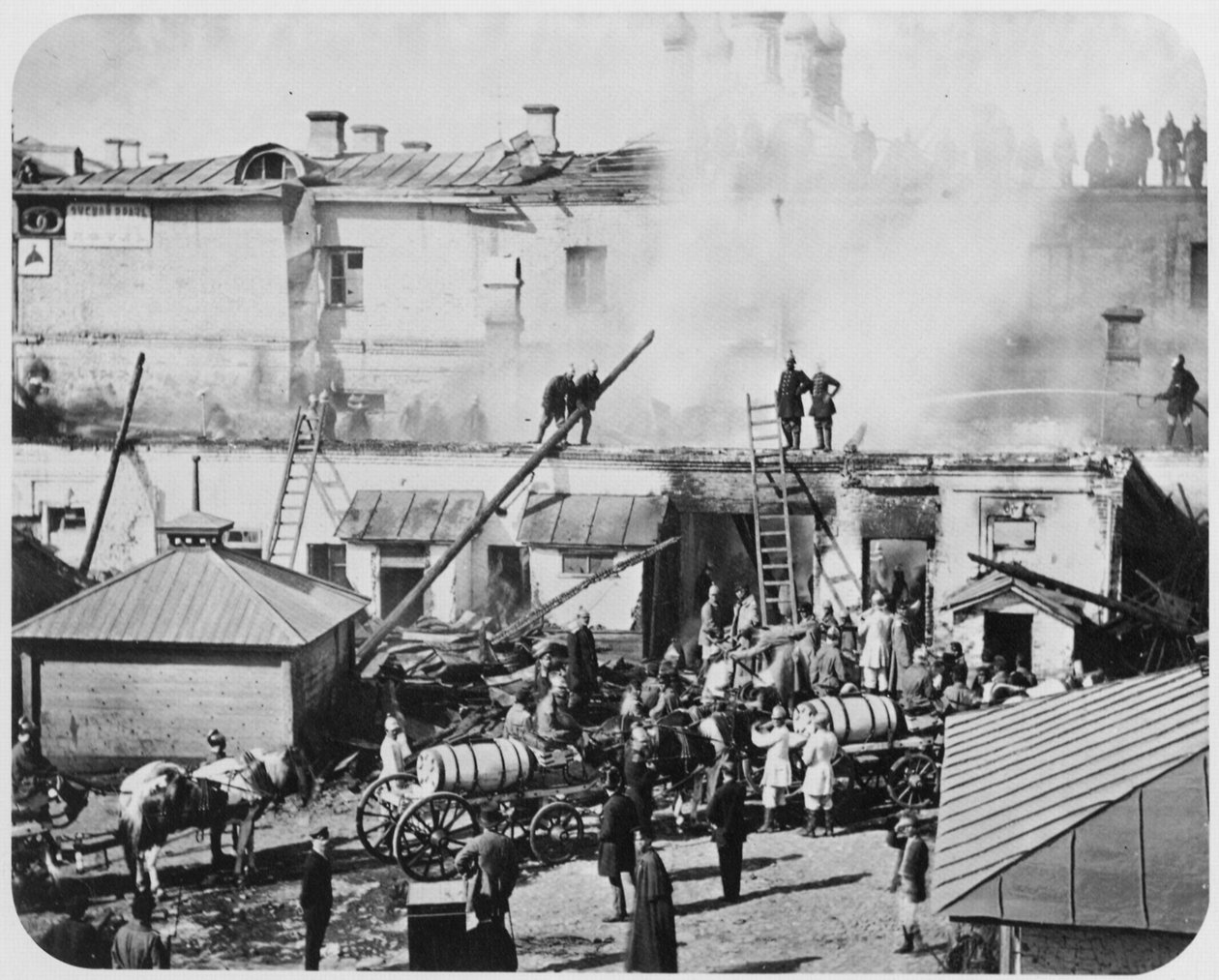 1872年にロシアのモスクワで火災 作： 不明