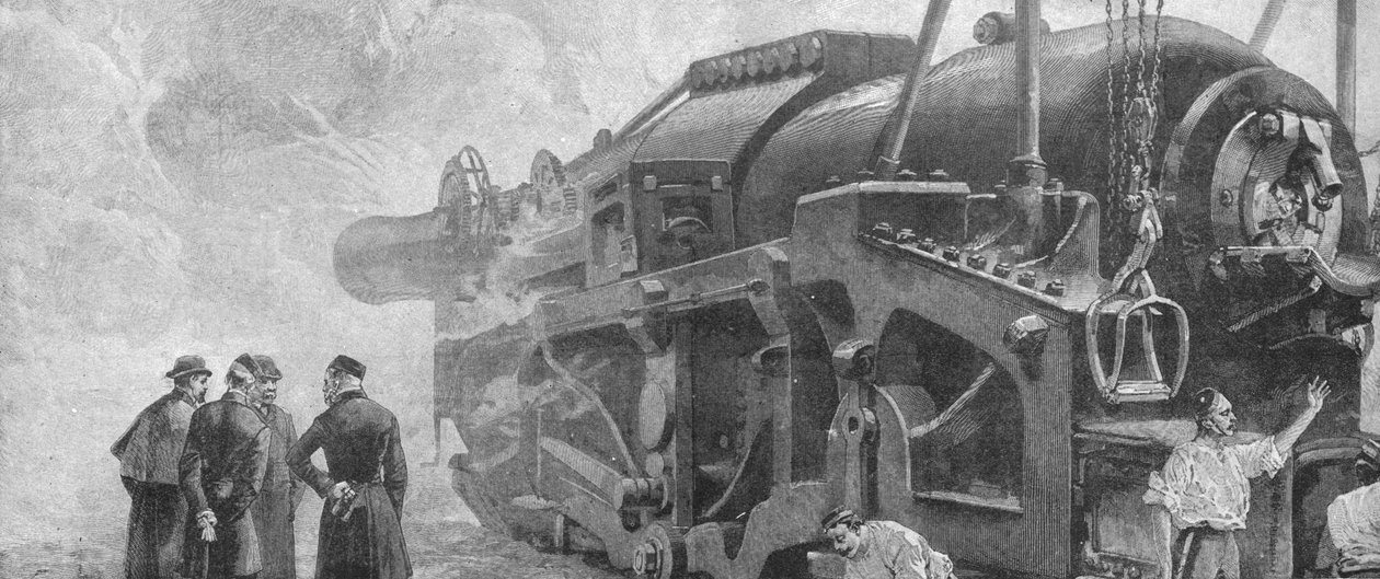 111トン砲の発砲... 1887年6月、ウールウィッチで1901年。 作： 不明