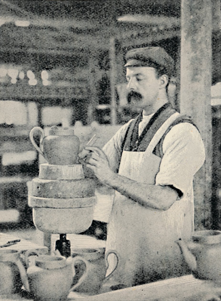 ティーポットの注ぎ口の修正、c1917 作： 不明