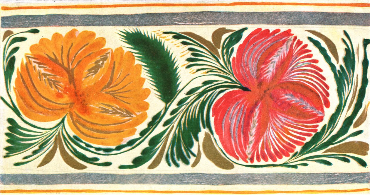 花のデザイン、ウクライナ、1925年、1928年。 作： 不明