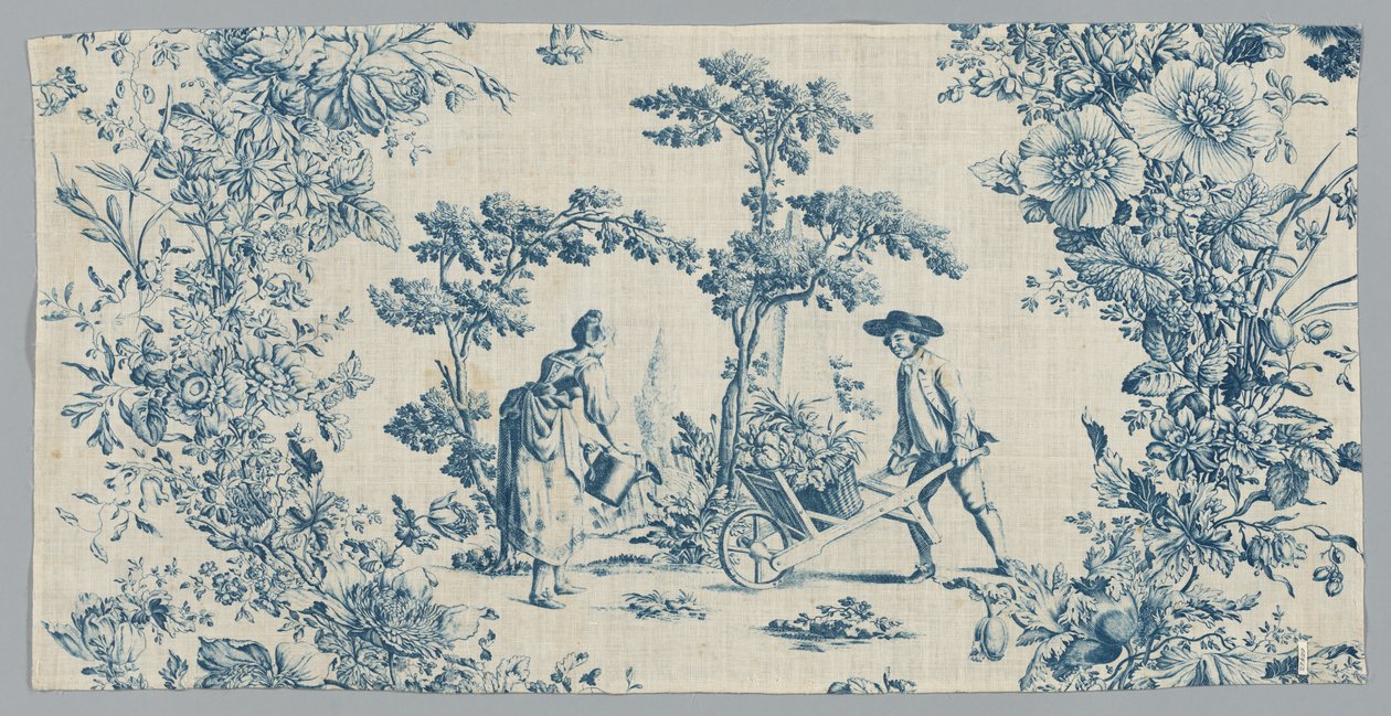 プリントされた綿の断片、c。 1785年。 作： 不明