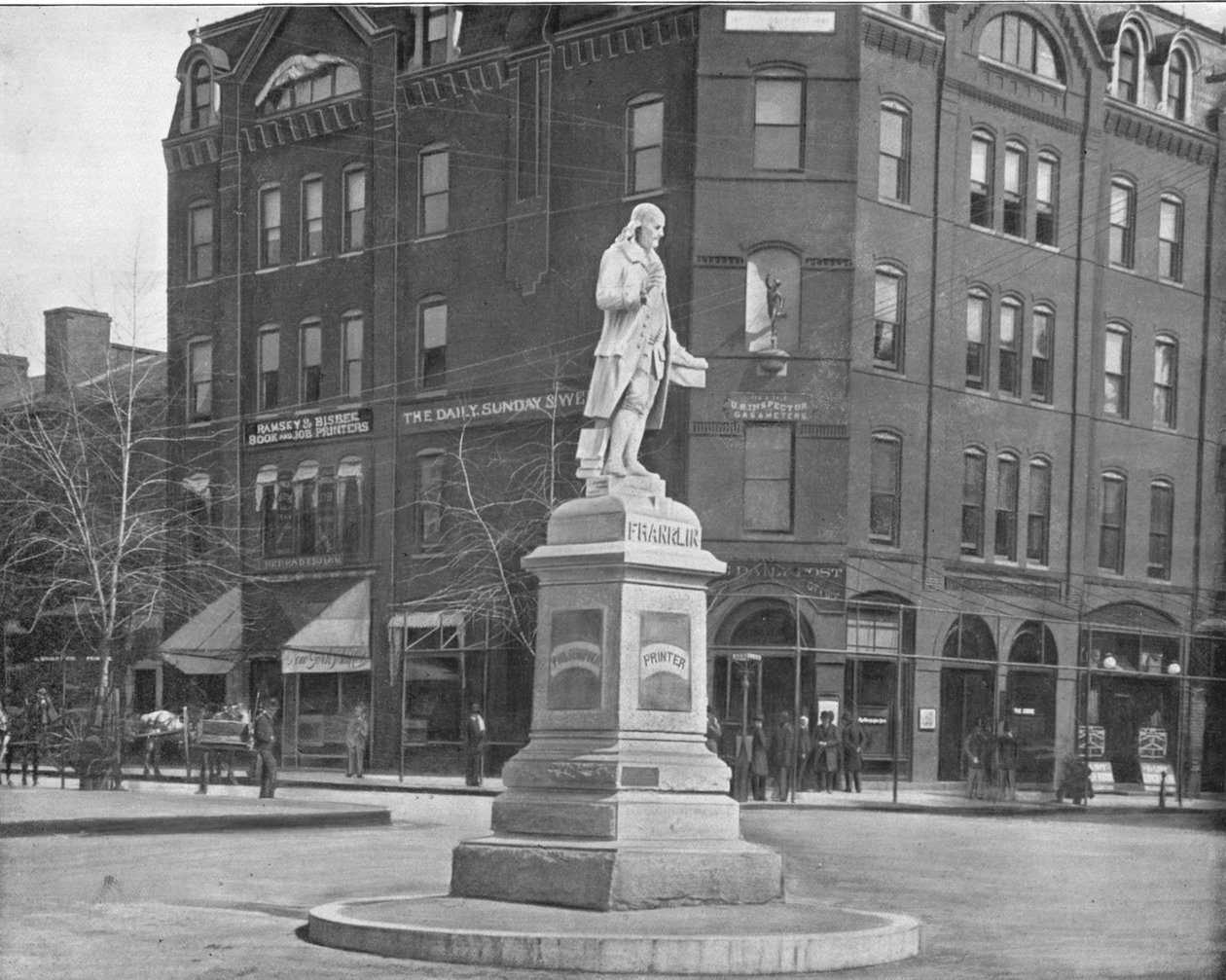 フランクリン像、米国ワシントンDC、c1900。 作： 不明