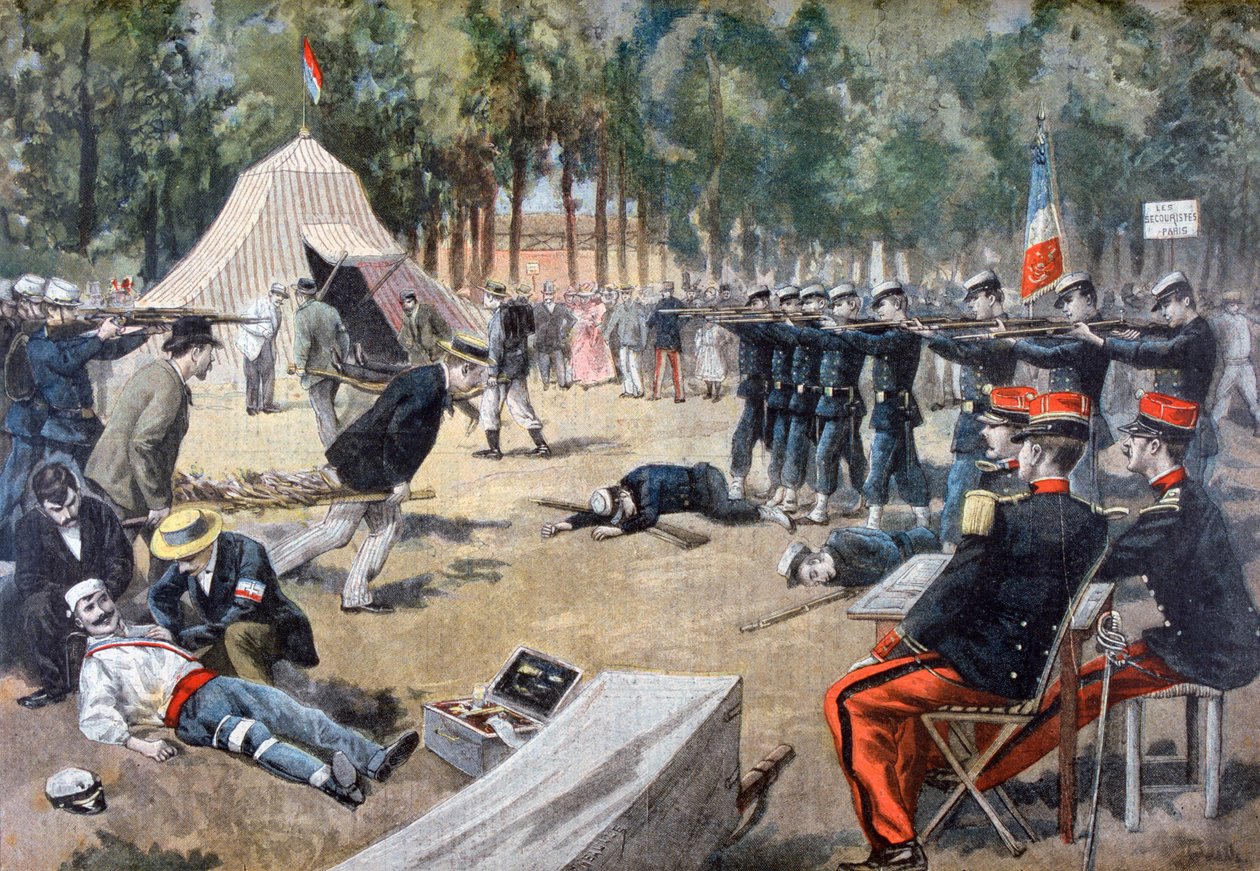 フランスの軍事作戦：救急隊員、1897年 作： 不明