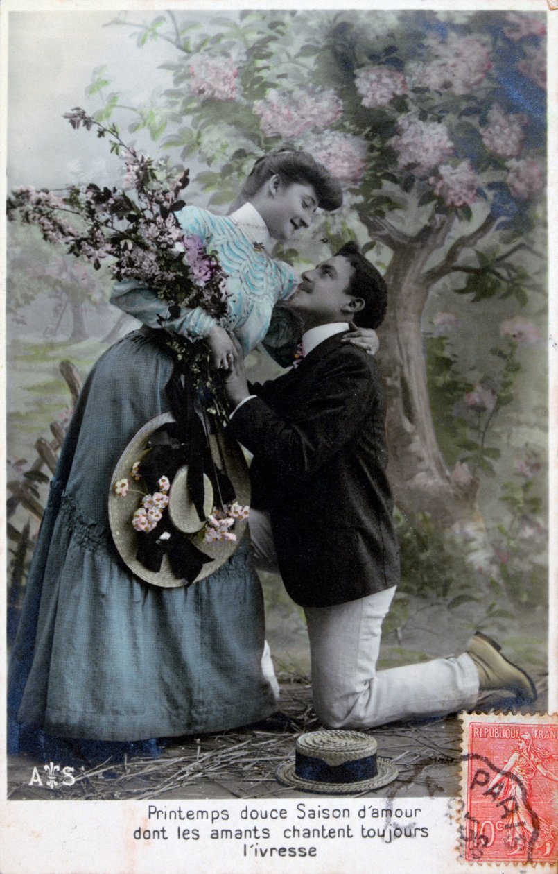 フランスのロマンチックなポストカード、c1900 作： 不明