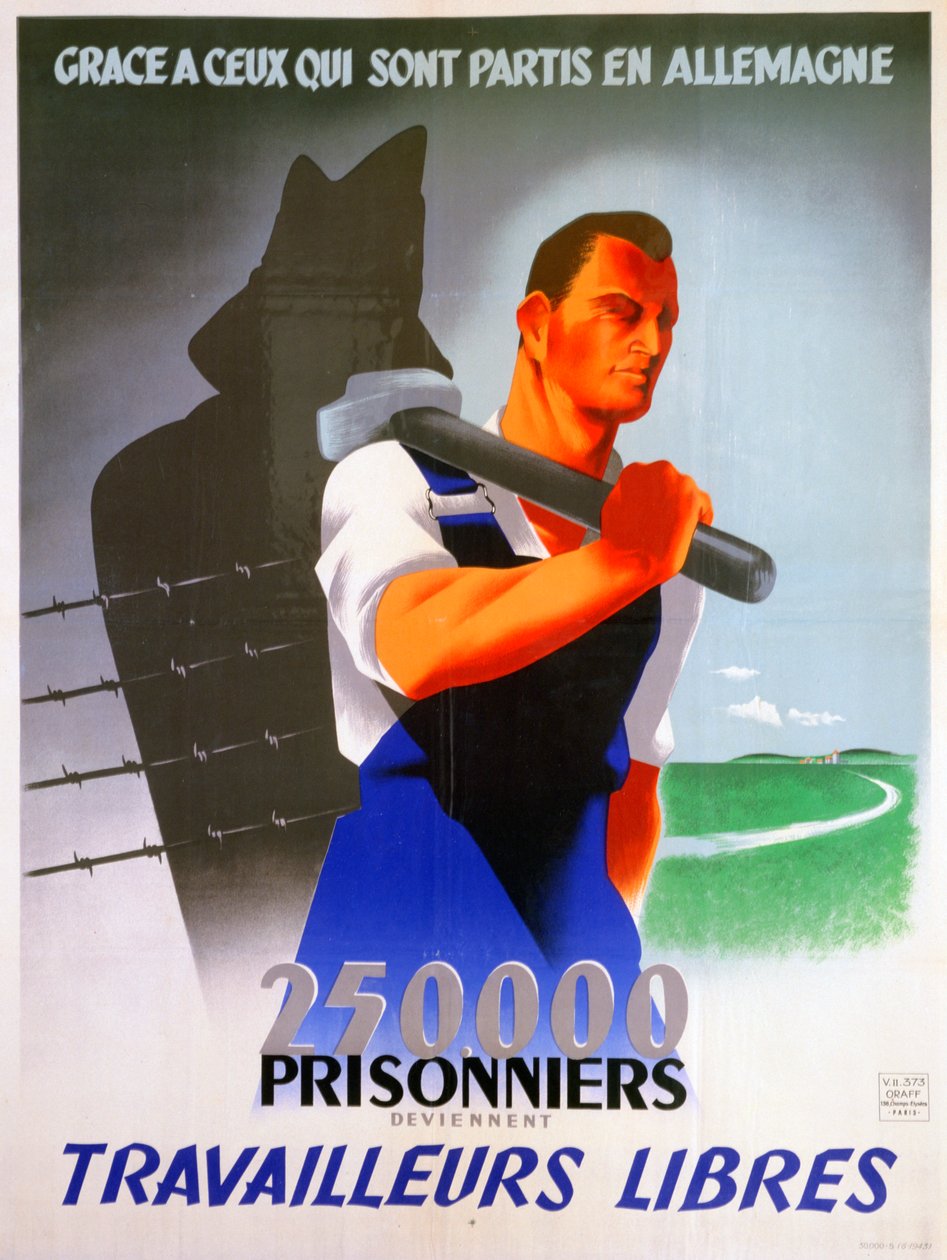ドイツのポスターのためのフランスの労働者、1943 作： 不明