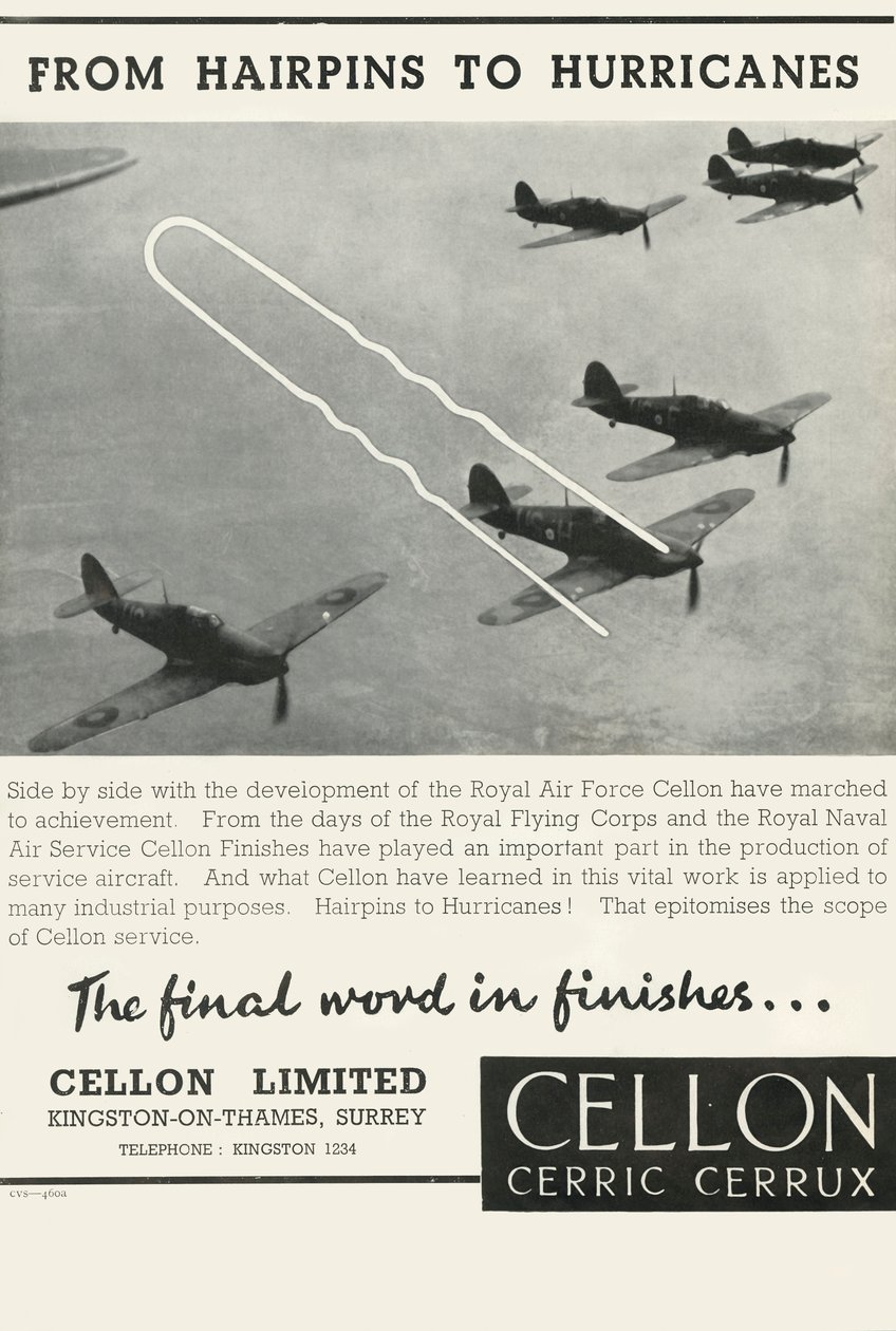 ヘアピンからハリケーンへ-Cellon Limited、1941。 作： 不明