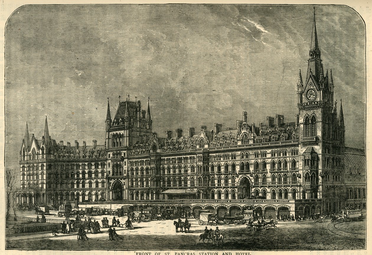 セントパンクラス駅とホテルの正面、c1876。 作： 不明