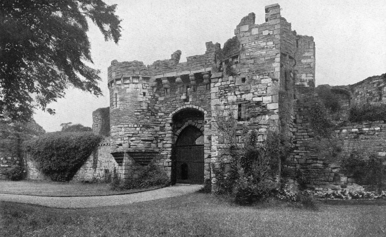 Beaumaris Castle、アングルシー、ウェールズ、1924-1926年へのゲートウェイ 作： 不明