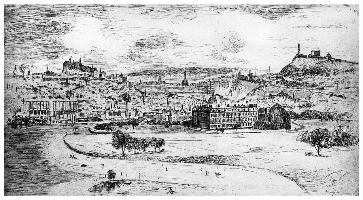 アーサーズシートからのエディンバラの全景、1900年 作： 不明