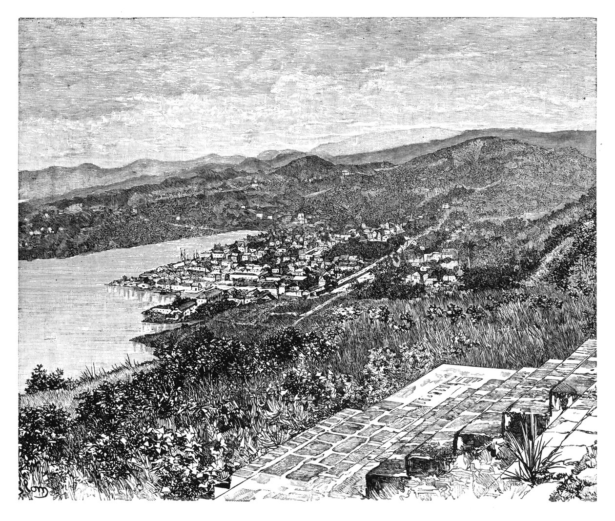 カストリーズの概観、セントルシア島、c1890 作： 不明