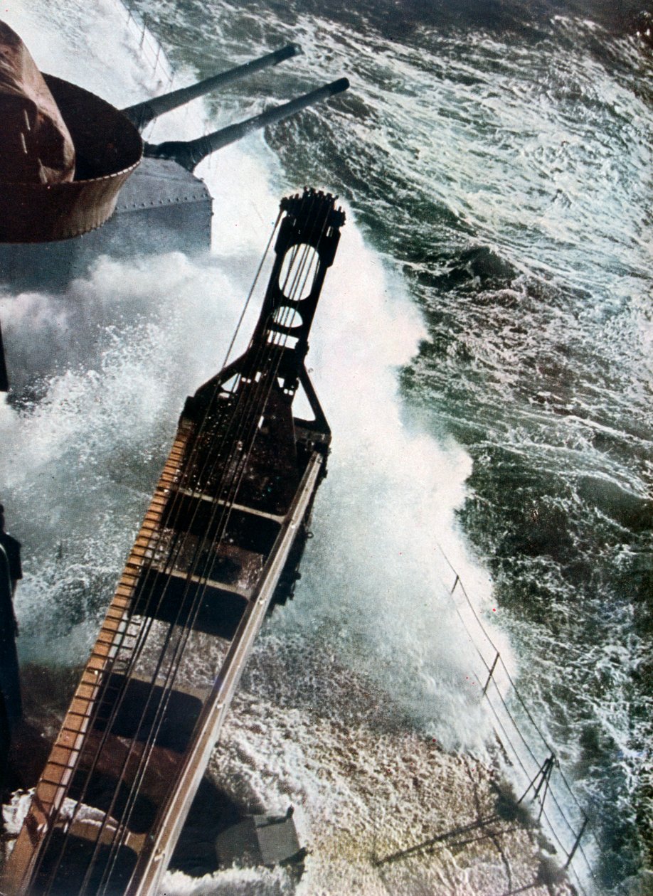 大西洋と戦うドイツ軍艦、1942年 作： 不明