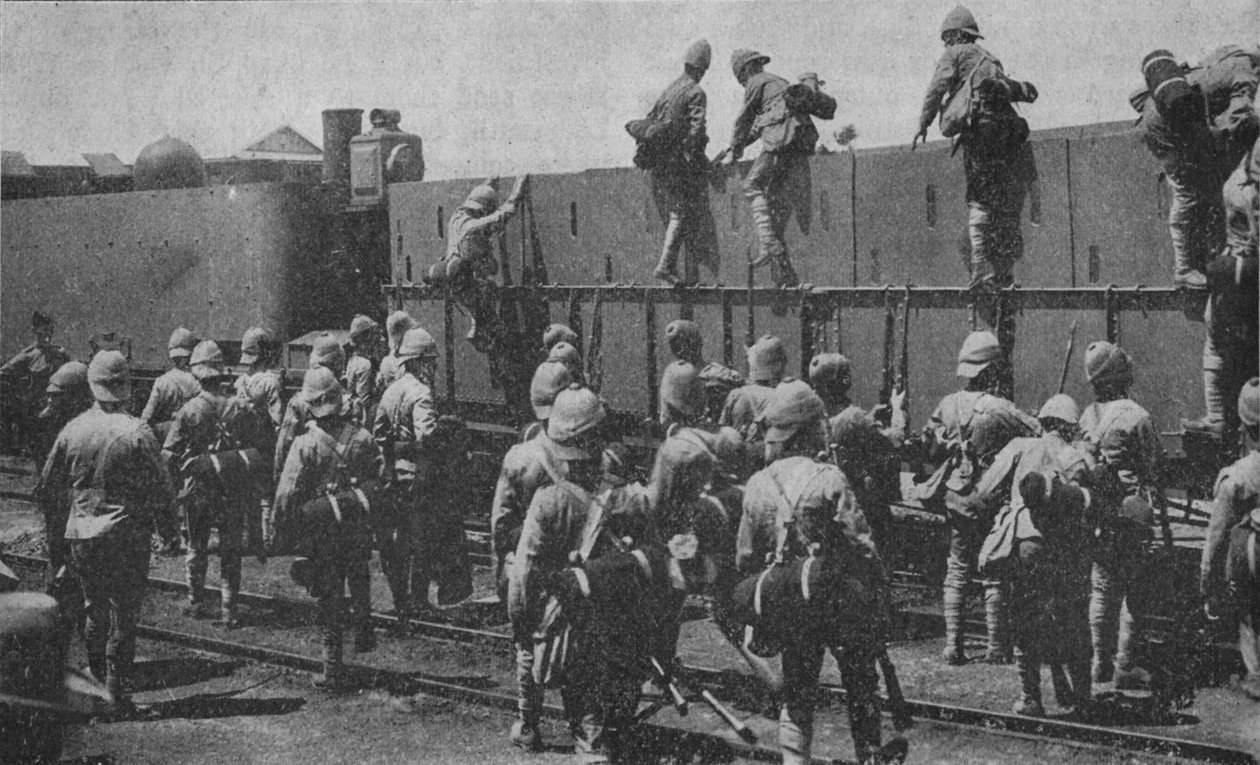 装甲列車に入る、1902 作： 不明