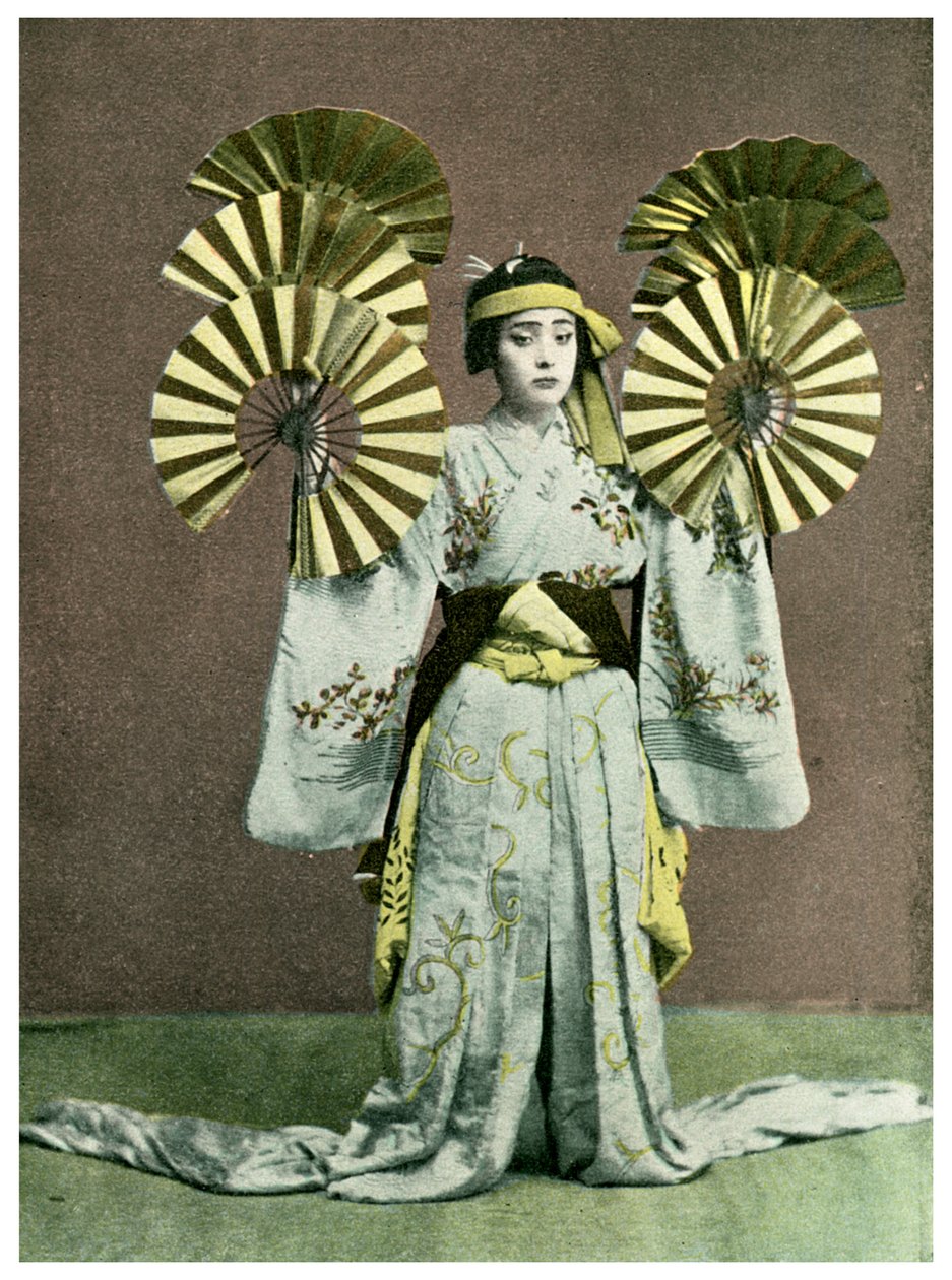 ファンダンスをする少女、日本、1904 作： 不明