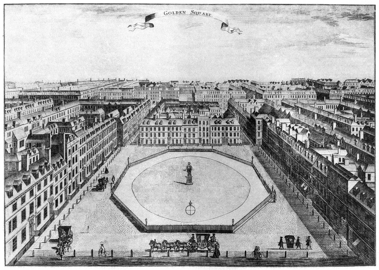 ゴールデンスクエア、ロンドン、18世紀1907 作： 不明
