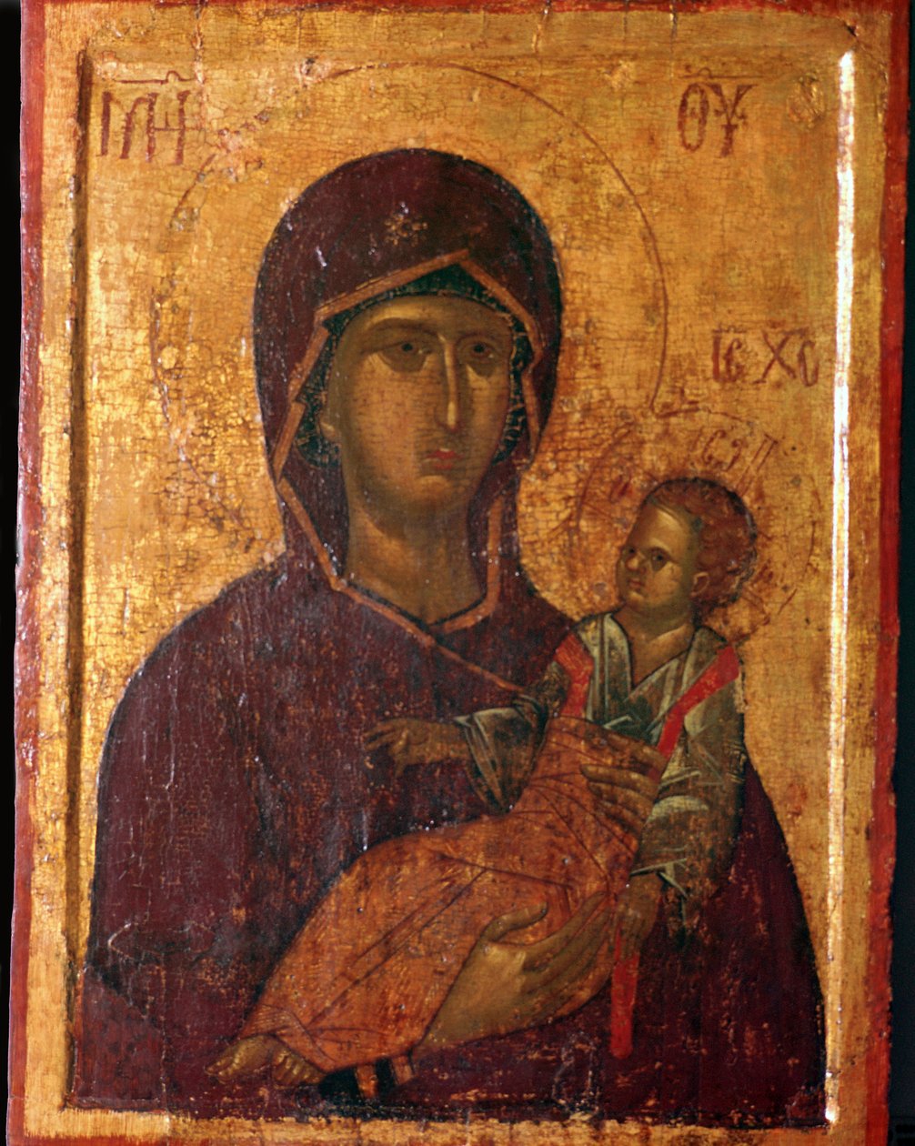 聖母子のギリシャのイコン 作： 不明