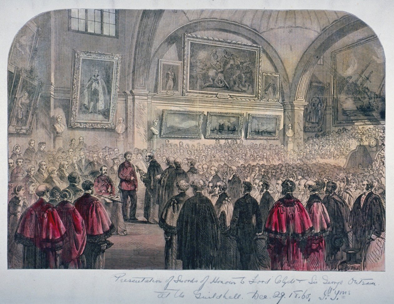 1861年、シティ・オブ・ロンドンのギルドホール会議場 作： 不明