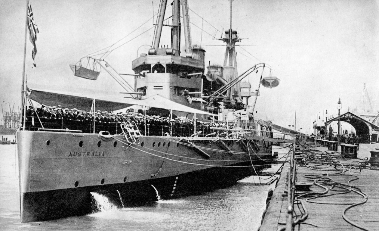 HMASオーストラリア、難攻不落のクラスの巡洋艦、1913年6月1936 作： 不明