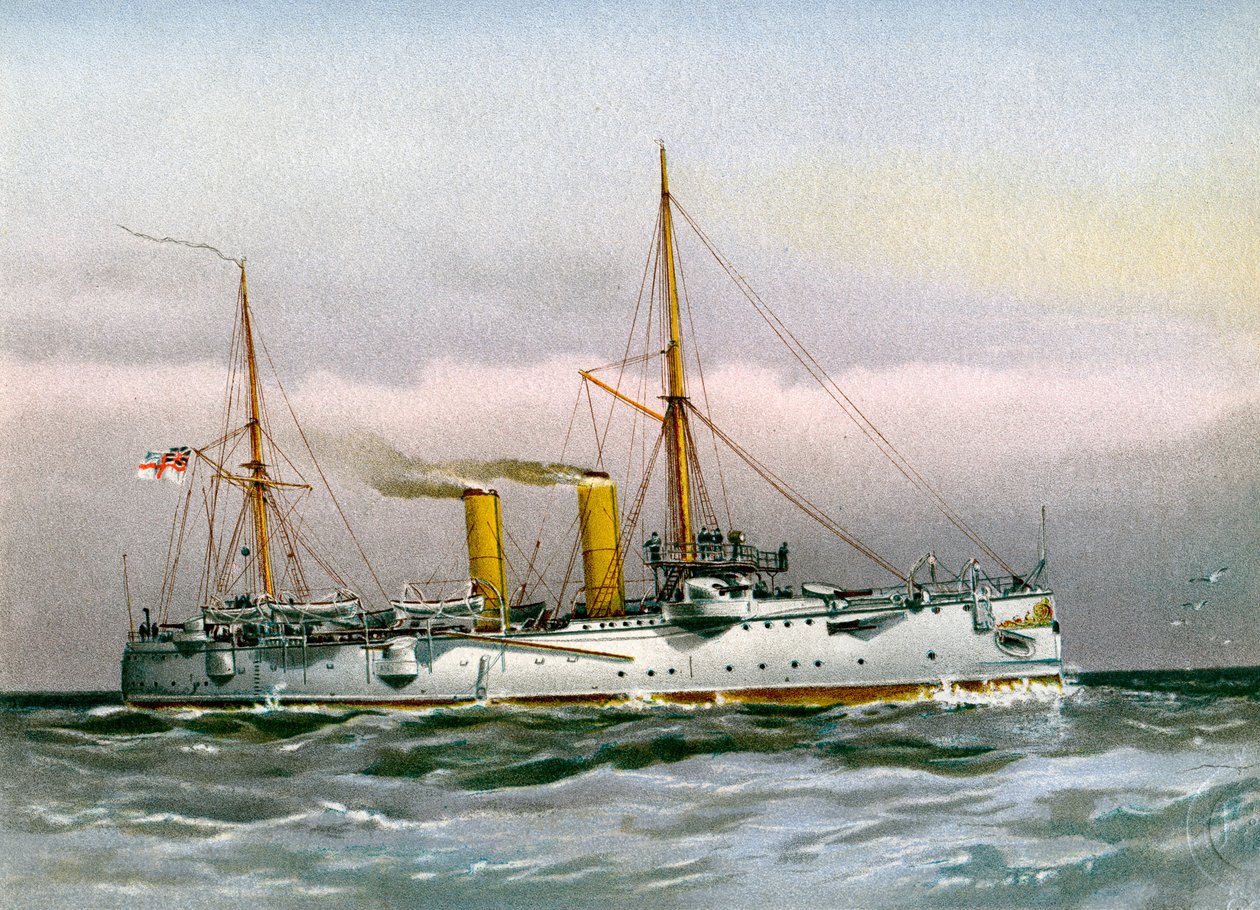 HMS Magicienne、Royal Navy 2等巡洋艦、c1890-c1893 作： 不明