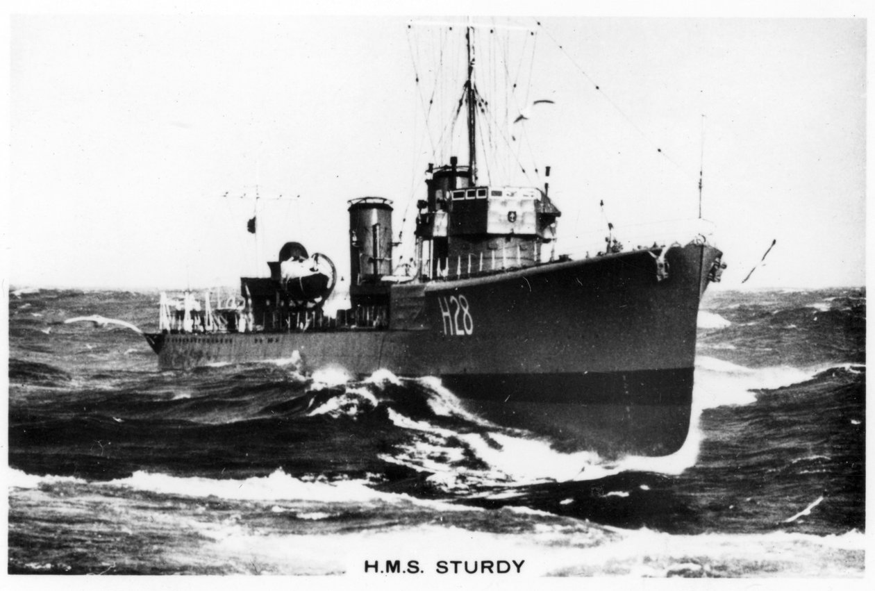 HMSスターディ、Sクラス駆逐艦、1937 作： 不明