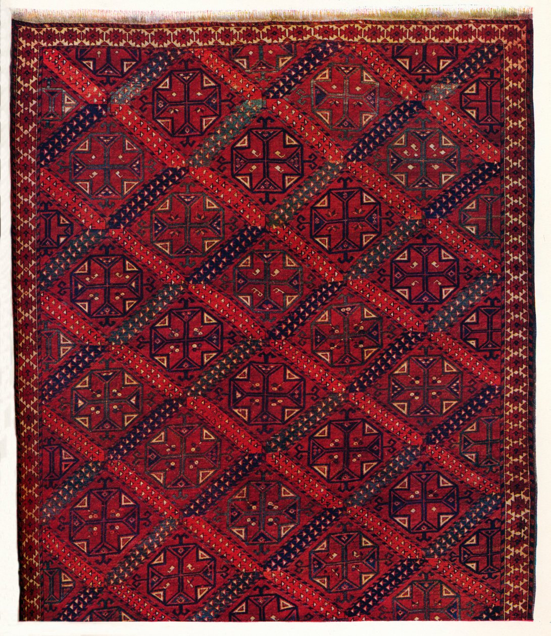 Ersari Turkomanラグの半分、c1700 作： 不明