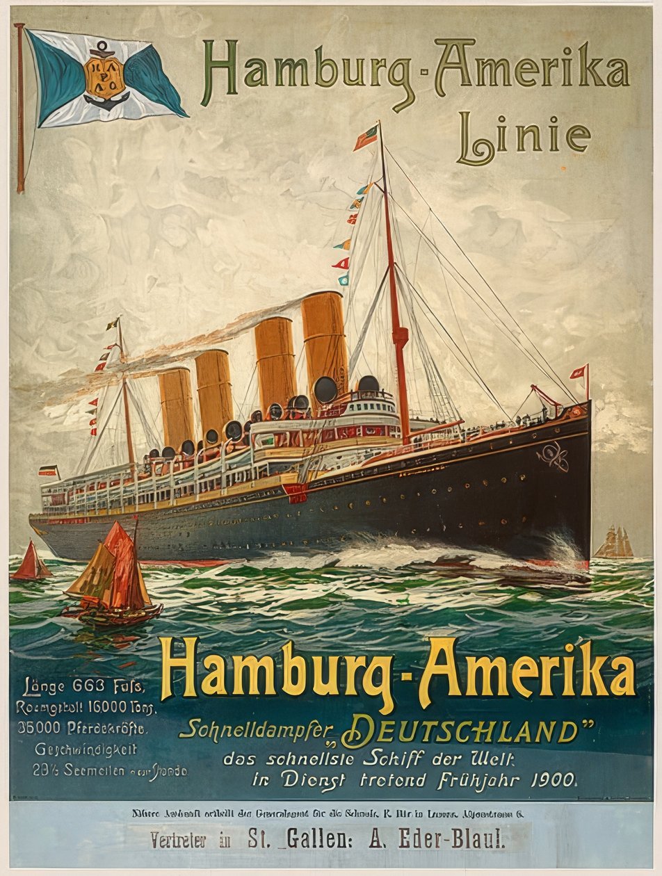 ハンブルグアメリカライン。ドイツ、ハンブルク、1899年 作： 不明