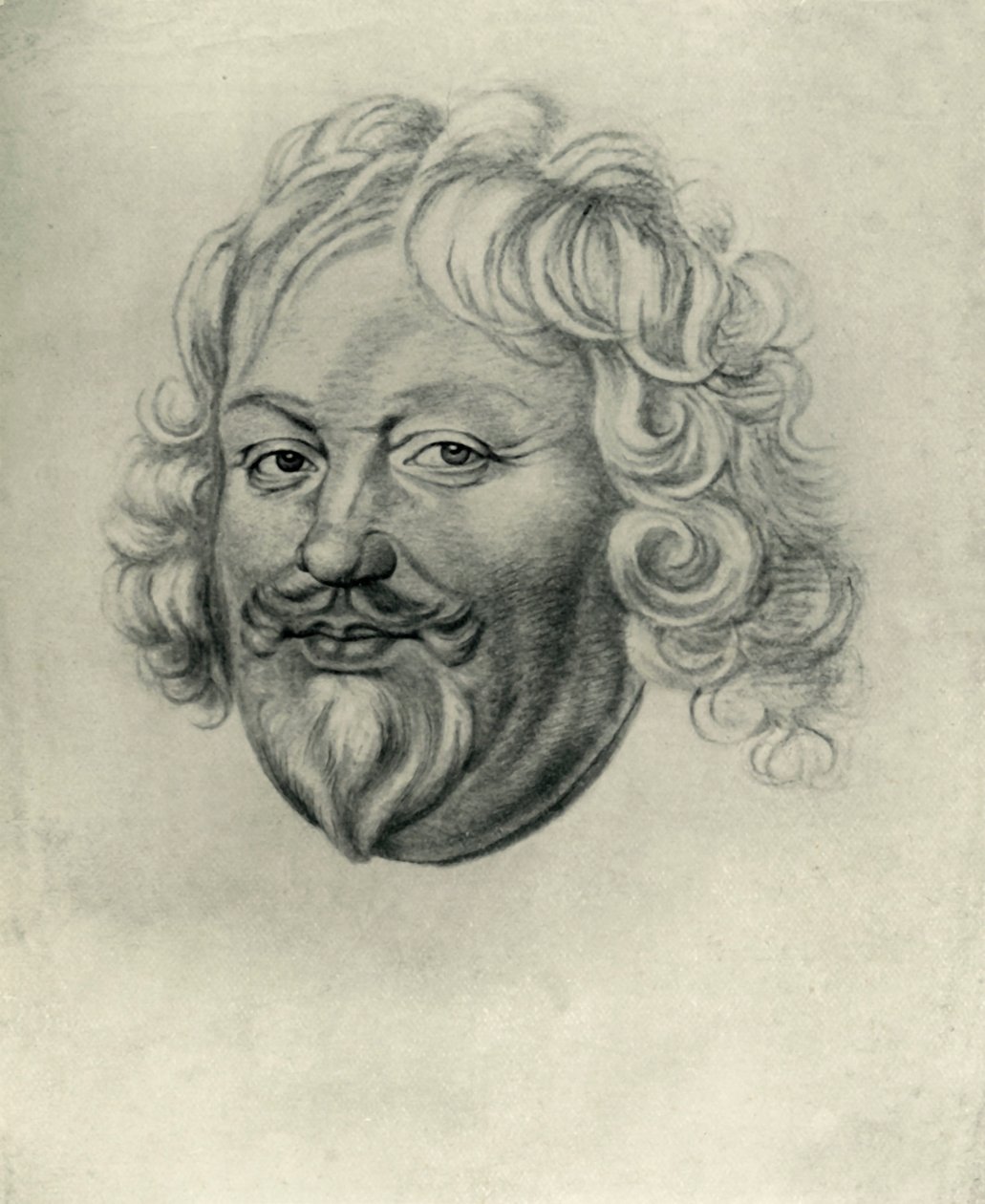 男の頭、c1630、1907。 作： 不明