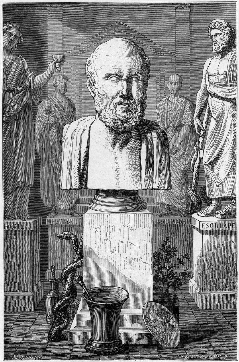 コスのヒポクラテス、古代ギリシャの医師、1866年 作： 不明