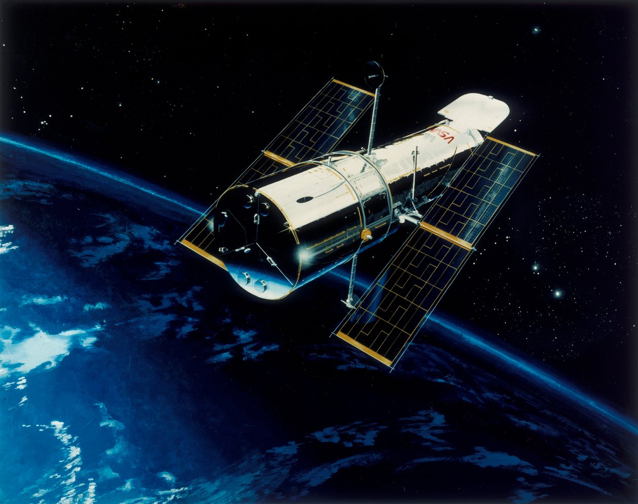 1980年代のハッブル宇宙望遠鏡の軌道 作： 不明