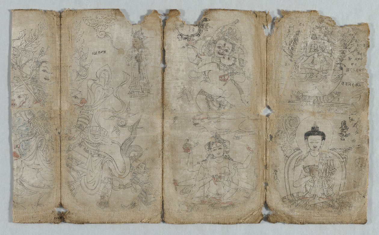 図像：Vaishravana、Yama、Vsnisavijaya、Tararecto ... Enlightened Beings verso、c1 作： 不明