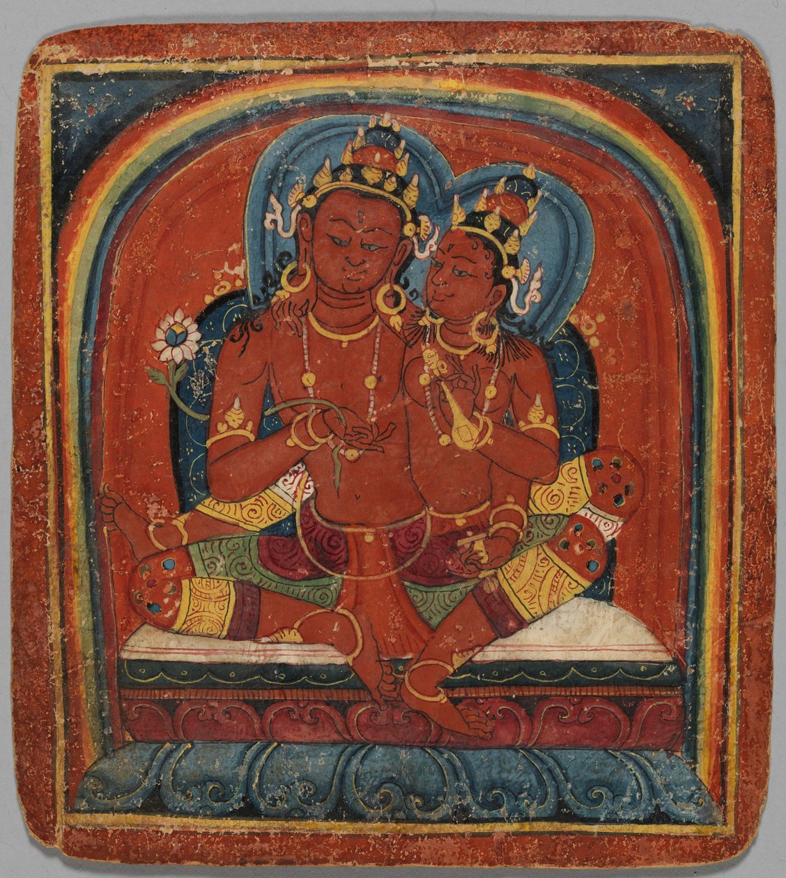 イニシエーション カード Tsakalis: Chenresi Avalokiteshvara、15 世紀初頭。 作： 不明