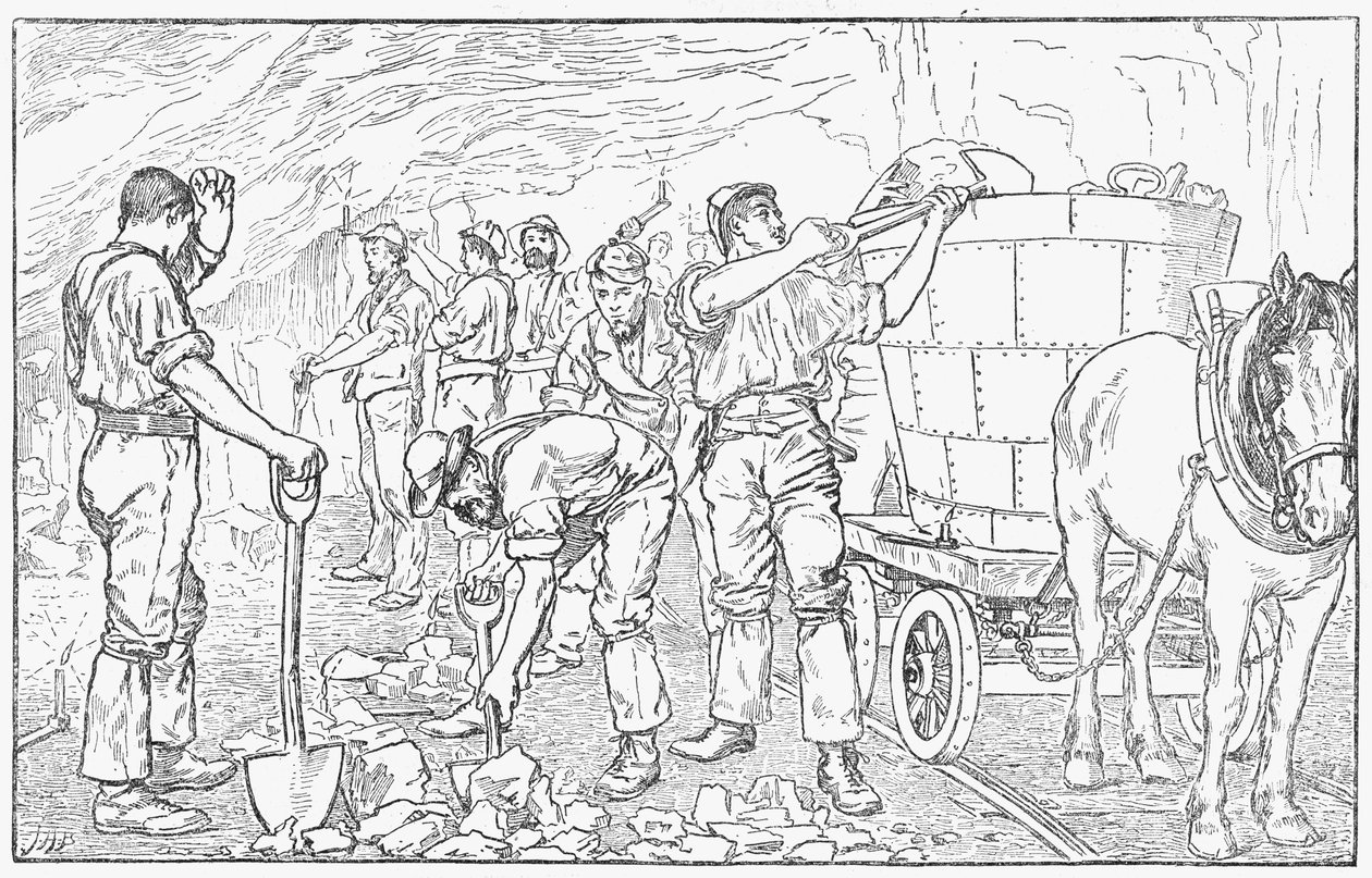 チェシャー塩鉱山の内部、1889年 作： 不明