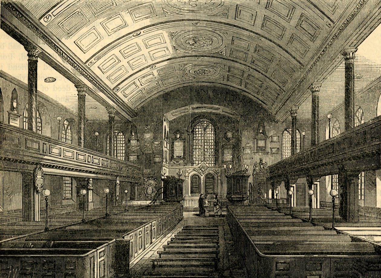 ケンジントン教会の内部、1850年、c1876。 作： 不明
