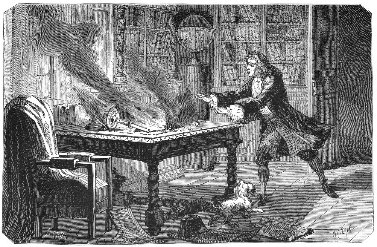 アイザックニュートン、イギリスの科学者および数学者、1874 作： 不明