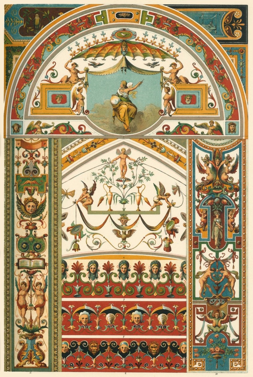 イタリア ルネッサンスの天井と壁画、1898 年。 作： 不明