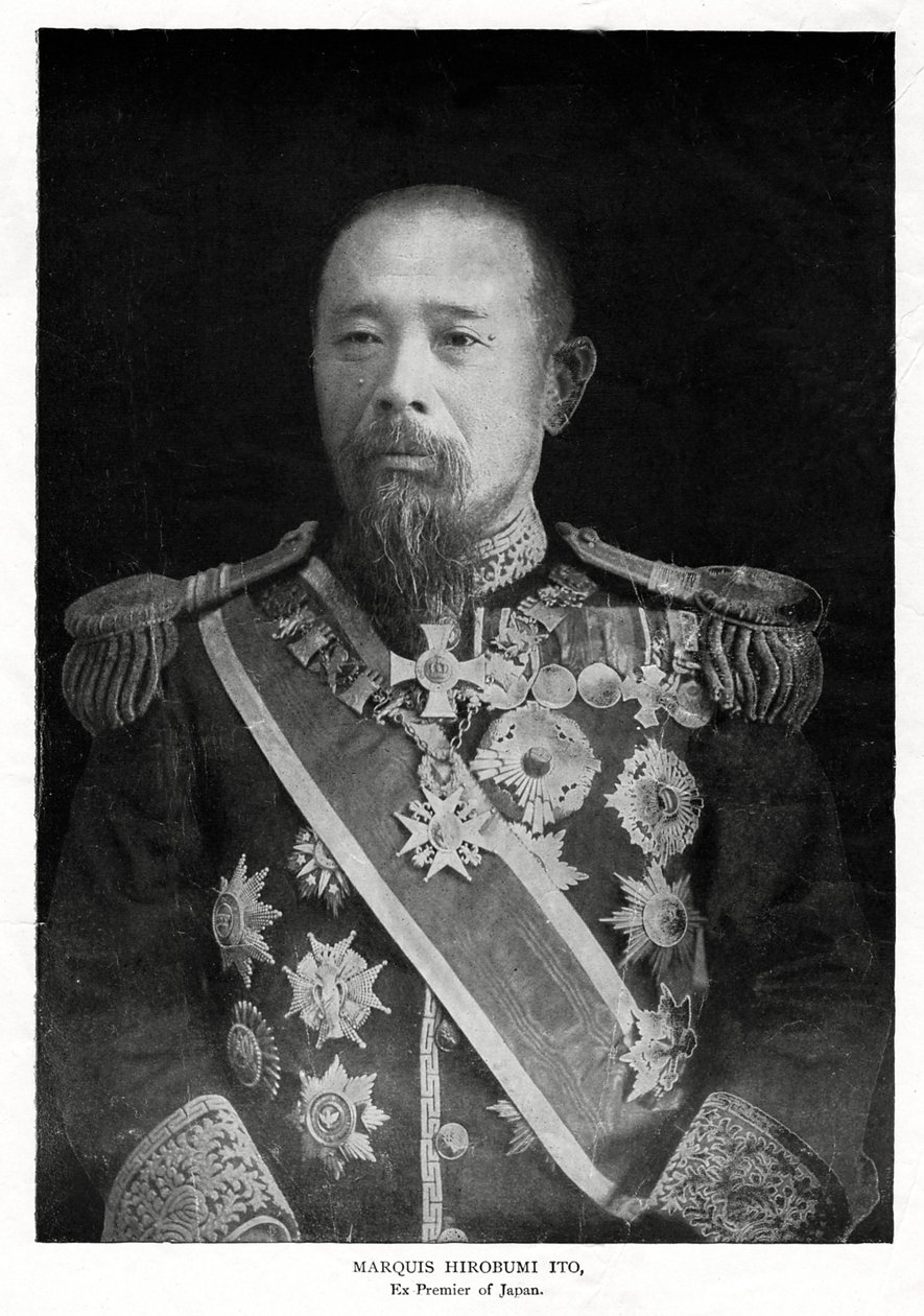 伊藤博文、初代首相、1908年 作： 不明