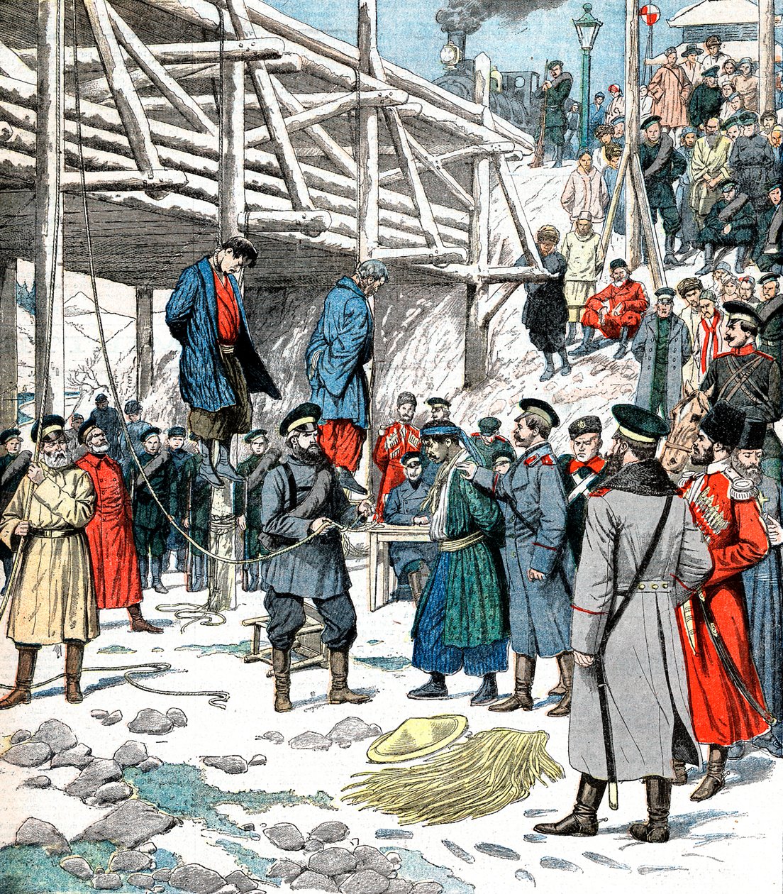 絞首刑にされた日本のスパイ、日露戦争、1904-5 作： 不明