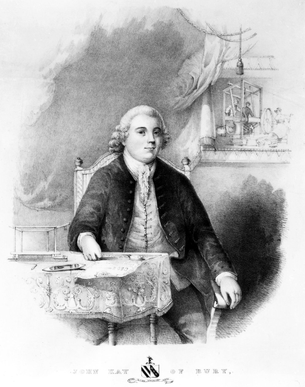 ジョン・ケイ、イギリスの発明家、1755年頃 作： 不明
