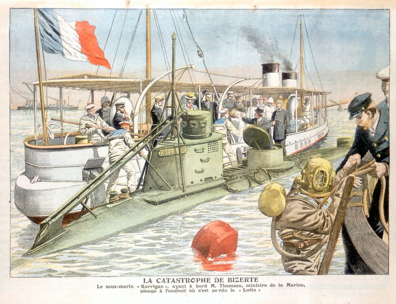 コリガン、フランス海軍潜水艦、1906 作： 不明