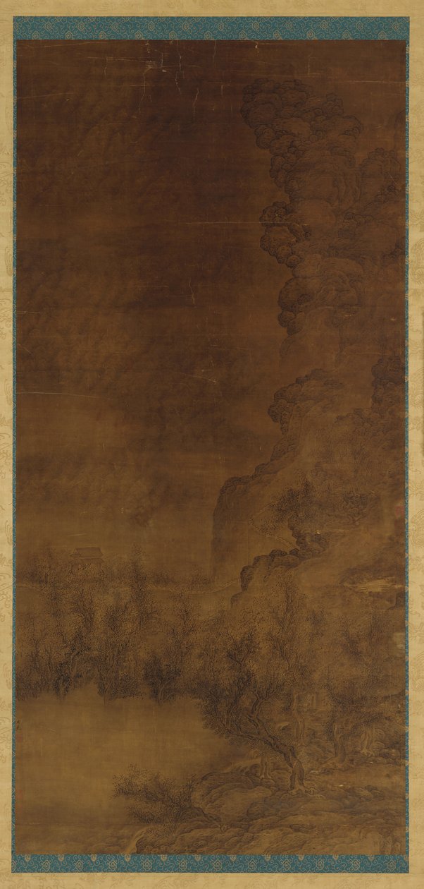 風景: 垂直の崖と荒れた水、17 世紀。 作： 不明